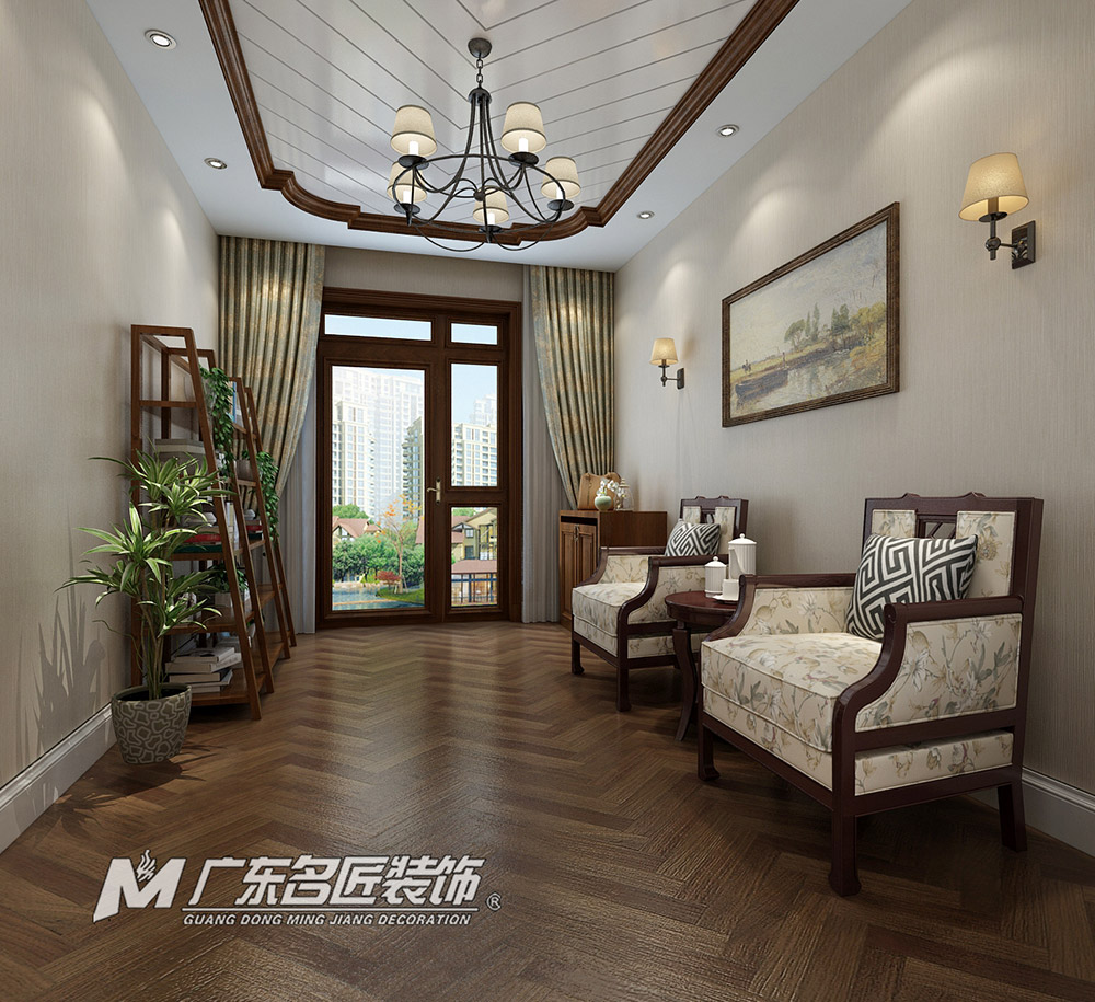 九号别墅410平米美式乡村风格装修案例-休息室 九号别墅410平米美式乡村风格装修案例-休息室