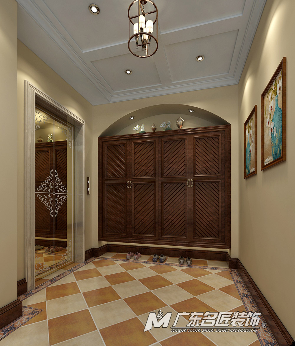 九号别墅410平米美式乡村风格装修案例-玄关 九号别墅410平米美式乡村风格装修案例-玄关