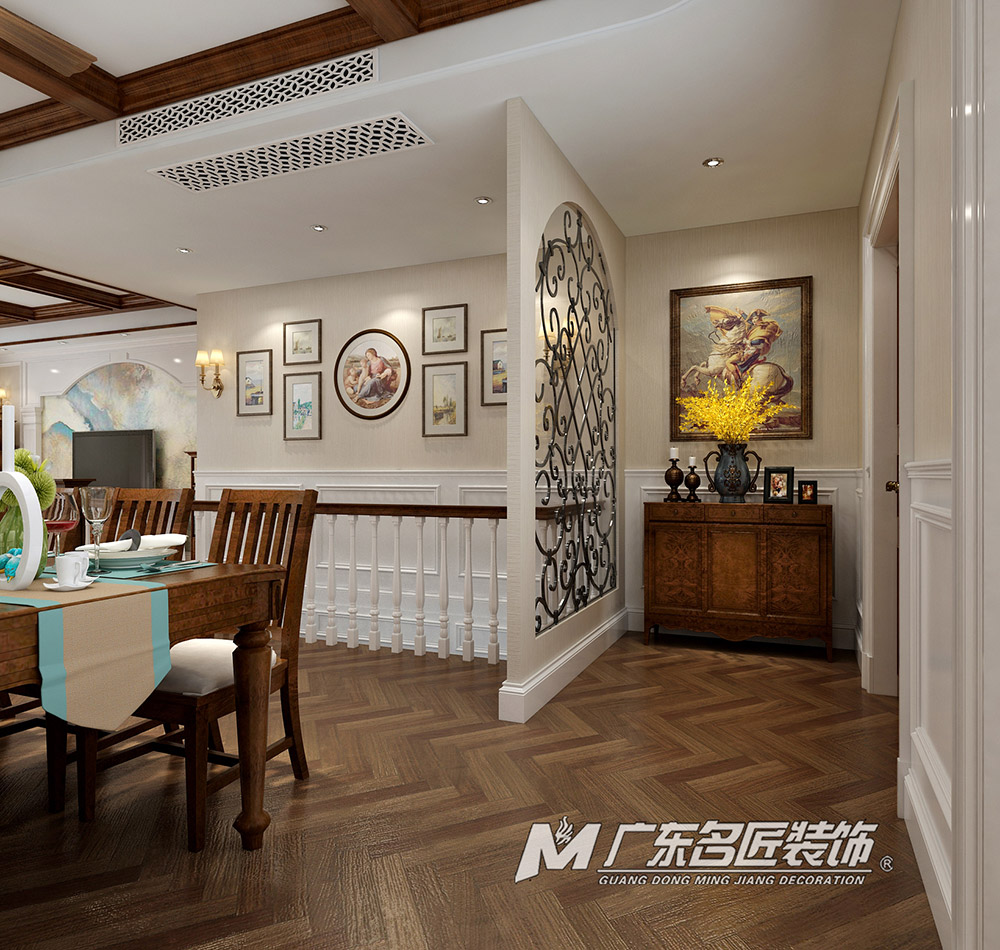 九号别墅410平米美式乡村风格装修案例-走廊 九号别墅410平米美式乡村风格装修案例-走廊