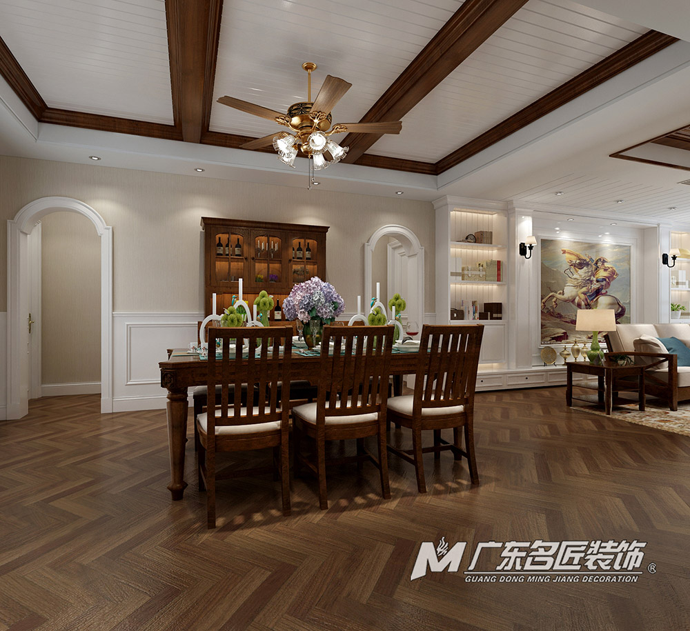 九号别墅410平米美式乡村风格装修案例-一楼客厅 九号别墅410平米美式乡村风格装修案例-一楼客厅