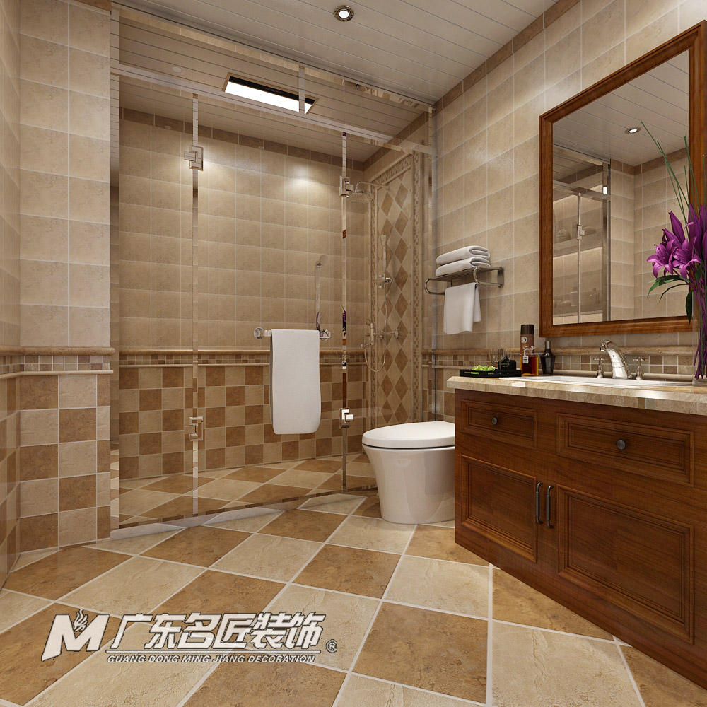 九号别墅410平米美式乡村风格装修案例-卫生间 九号别墅410平米美式乡村风格装修案例-卫生间