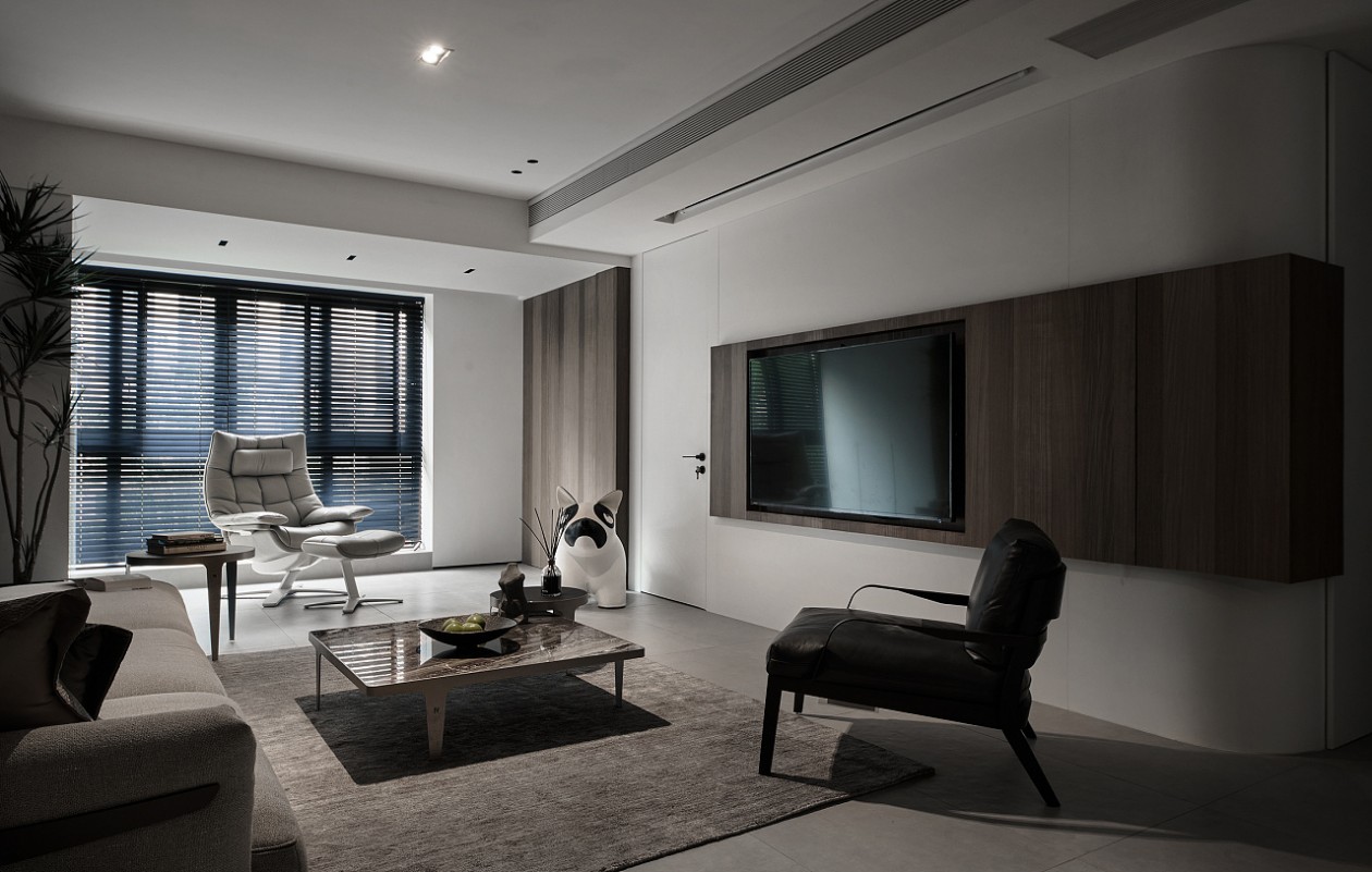 现代简约风格室内家装案例效果图-客厅电视背景墙 现代简约风格室内家装案例效果图-客厅电视背景墙