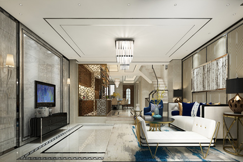 晋江500平米现代轻奢风格阳光城翡翠湾室内装修设计案例